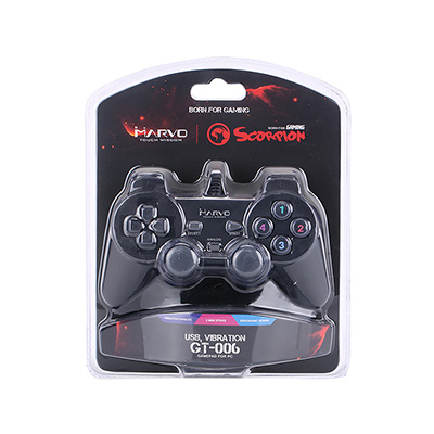 Gamepad Marvo GT-006, 15przycisk, USB, czarny, wibrujący