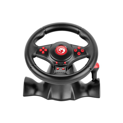 Kierownica Marvo GT-903, kierownica z pedałami i dźwignią zmiany biegów, 16przycisk, USB, czarny