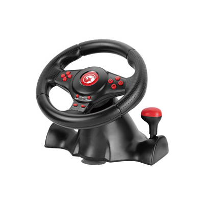 Kierownica Marvo GT-903, kierownica z pedałami i dźwignią zmiany biegów, 16przycisk, USB, czarny