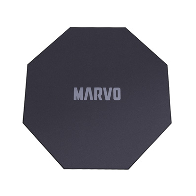 Dla gracza, mata pod fotel, Marvo, GM02, 1100 x 1100 x 2 mm, czarna, antypoślizgowa