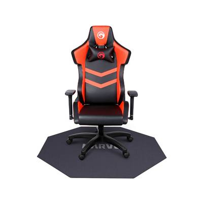 Dla gracza, mata pod fotel, Marvo, GM02, 1100 x 1100 x 2 mm, czarna, antypoślizgowa