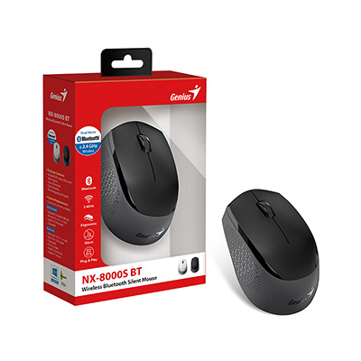 Genius NX-8000S BT Mysz bezprzewodowa, czarno-szara, 1200DPI