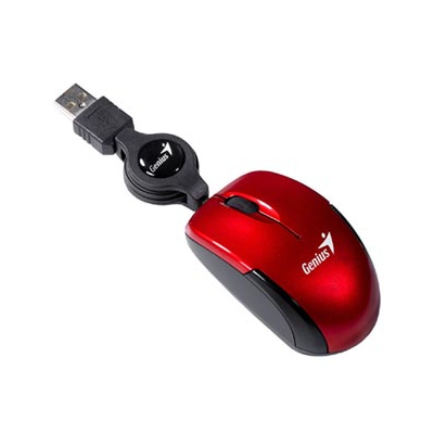 Genius Micro Traveler V2 Mysz przewodowa, czerwona, 1200DPI