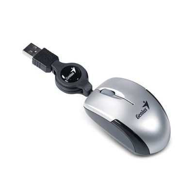 Genius Micro Traveler V2 Mysz przewodowa, srebrna, 1200DPI