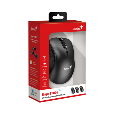 Genius Ergo 8100S Mysz bezprzewodowa, czarna, 1600DPI