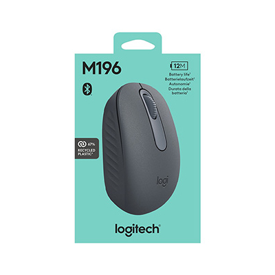 Logitech M196 Bluetooth Mysz bezprzewodowa, szara, 1000DPI