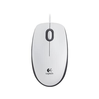 Logitech B100 Mysz przewodowa, biała, 800DPI