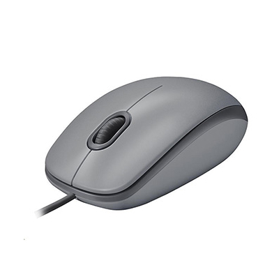 Logitech M110 Silent Mysz przewodowa, szara, 1000DPI