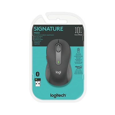 Logitech M650 Mysz bezprzewodowa, szara, 2000DPI