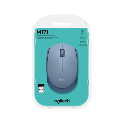Logitech M171 Mysz bezprzewodowa, niebiesko-szara, 1000DPI