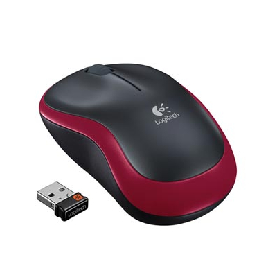 Logitech M185 Mysz bezprzewodowa, czerwona, 1000DPI
