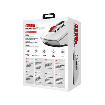 Marvo MONKA GURU Mysz biała, 26000DPI, Tri-Mode