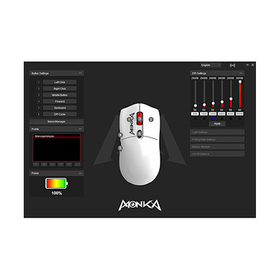 Marvo MONKA GURU Mysz biała, 26000DPI, Tri-Mode