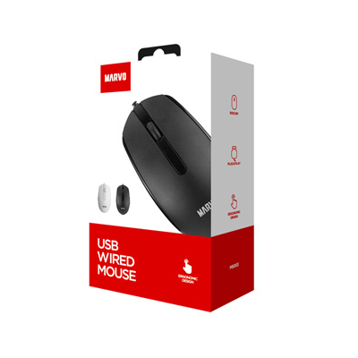 Marvo MS003 Mysz przewodowa, biała, 1000DPI