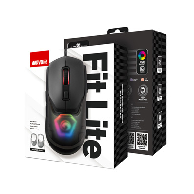 Marvo FIT LITE G1 Mysz przewodowa, szara, 12000DPI