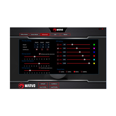 Marvo M519 Mysz przewodowa, czarna, 12000DPI