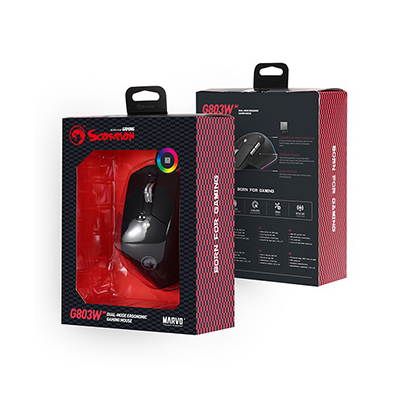 Marvo G803 Mysz bezprzewodowa, czarna, 4000DPI