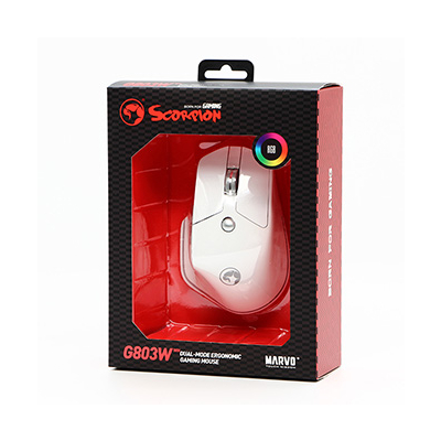 Marvo G803 Mysz bezprzewodowa, biała, 4000DPI