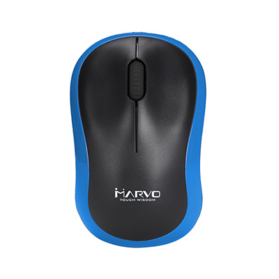 Marvo DWM100BL Mysz bezprzewodowa, czarno-niebieski, 1000DPI