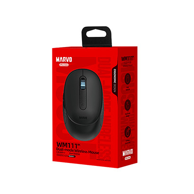 Marvo WM111 BK Mysz bezprzewodowa, czarna, 1600DPI
