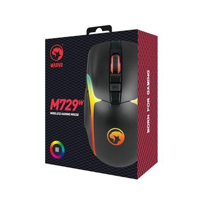 Marvo M729W PRO Mysz bezprzewodowa, czarna, 8000DPI