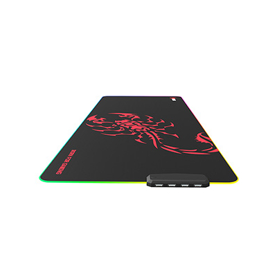 RGB Podkładka pod mysz, SCORP XL, czarna, 800 x 300 mm, 4 mm, Marvo, Hub USB