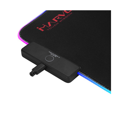 RGB Podkładka pod mysz, MG8, do gry, czarna, 350 x 250 mm, 3 mm, Marvo, podświetlenie RGB