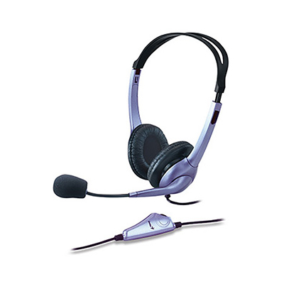 Genius HS-04S słuchawki z mikrofonem, przewodowa, czarno-srebrna, 1x 3.5 mm jack
