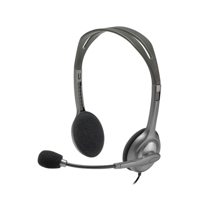 Logitech Stereo H110 słuchawki z mikrofonem, przewodowa, szara