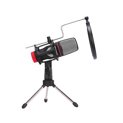 Marvo, do streamowania mikrofon, MIC-02, bez regulacji głośności, czarny, ze statywem