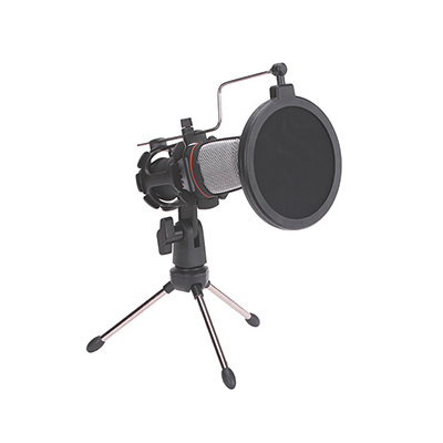 Marvo, do streamowania mikrofon, MIC-02, bez regulacji głośności, czarny, ze statywem