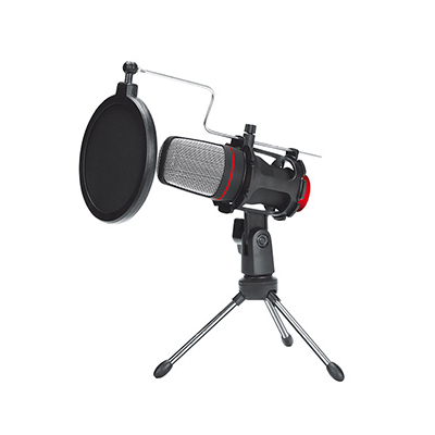 Marvo, do streamowania mikrofon, MIC-02, bez regulacji głośności, czarny, ze statywem