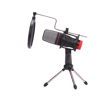 Marvo, do streamowania mikrofon, MIC-02, bez regulacji głośności, czarny, ze statywem