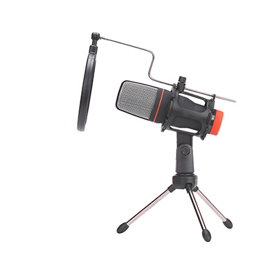 Marvo, do streamowania mikrofon, MIC-02, bez regulacji głośności, czarny, ze statywem