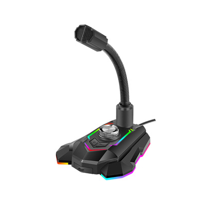 Marvo, do gry mikrofon, MIC-05, regulacja głosności, czarny, Rainbow LED, uchwyt na telefon