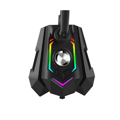 Marvo, do gry mikrofon, MIC-05, regulacja głosności, czarny, Rainbow LED, uchwyt na telefon