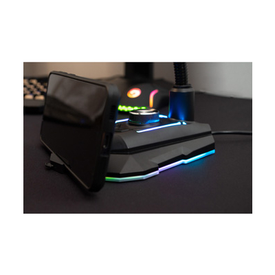 Marvo, do gry mikrofon, MIC-05, regulacja głosności, czarny, Rainbow LED, uchwyt na telefon