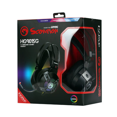 Marvo HG9015G słuchawki z mikrofonem, przewodowa, czarna, 7.1 (virtual), USB