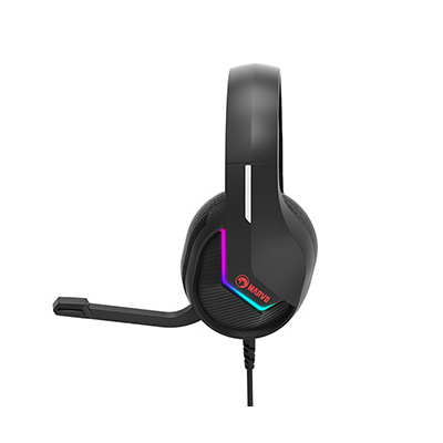 Marvo TACTIC 40 słuchawki z mikrofonem, przewodowa, czarna, 2.0, podświetlane, USB