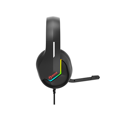 Marvo TACTIC 40 słuchawki z mikrofonem, przewodowa, czarna, 2.0, podświetlane, USB