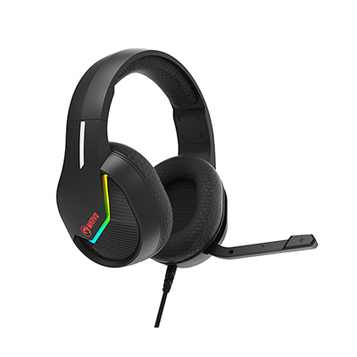 Marvo TACTIC 40 słuchawki z mikrofonem, przewodowa, czarna, 2.0, podświetlane, USB