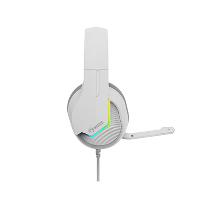 Marvo TACTIC 40 słuchawki z mikrofonem, przewodowa, biała, 2.0, podświetlane, USB