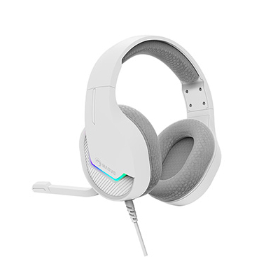 Marvo TACTIC 40 słuchawki z mikrofonem, przewodowa, biała, 2.0, podświetlane, USB