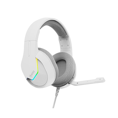 Marvo TACTIC 40 słuchawki z mikrofonem, przewodowa, biała, 2.0, podświetlane, USB