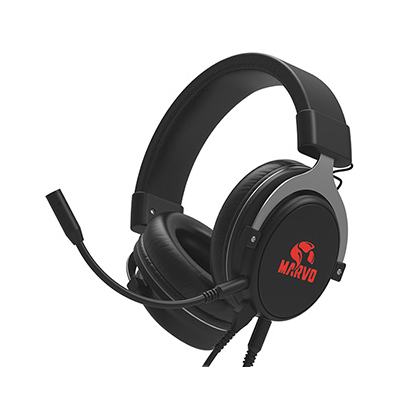 Marvo HG9052 słuchawki z mikrofonem, przewodowa, czarna, 7.1 (wirtualne), podświetlane na czerwono, 7.1 (virtual) typ USB