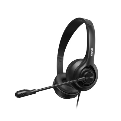 Marvo HP1001 słuchawki z mikrofonem, przewodowa, czarna, 2 x 3.5 mm Jack