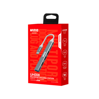 USB (3.0) hub 5-port, UH008, metalowy, Marvo