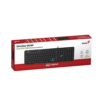 Genius Slimstar M200 Copilot klawiatura przewodowa (USB) CZ/SK, czarna