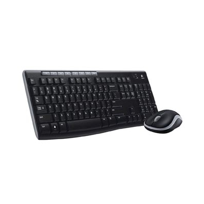 Logitech MK270 zestaw klawiatura bezprzewodowa CZ/SK, czarna z bezprzewodową myszą laserową, AAA, multimedialny, 2.4 [GHz]