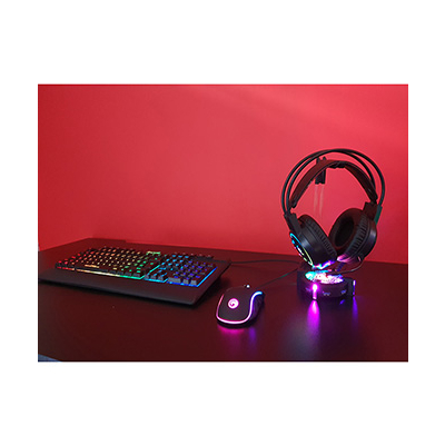 Marvo CM305 RGB zestaw klawiatura przewodowa (USB) US, czarna + mysz i słuchawki dla graczy, do gry, membranowa rodzaj RGB podświe